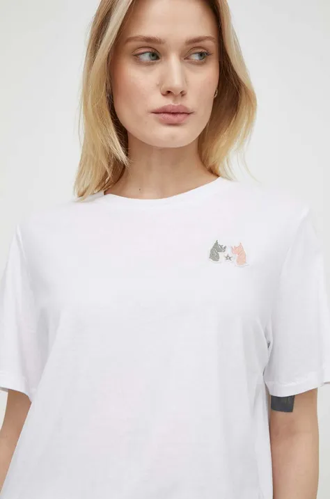 Bombažna kratka majica G-Star Raw ženski, bela barva