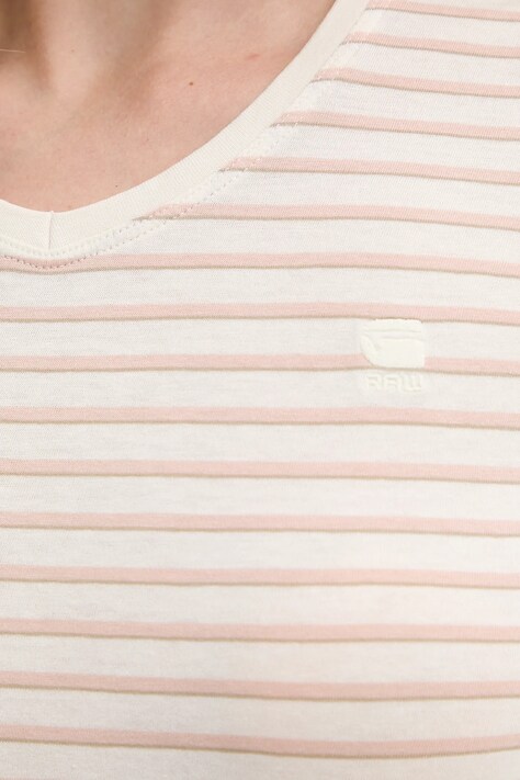 G-Star футболка жіноча бавовняна Stripe eyben slim v t 2.0 — SS24-TSD1IS, бежевий — фото 5