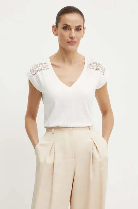 Βαμβακερό μπλουζάκι Morgan DECI DECI γυναικείο, χρώμα: άσπρο, DECI DECI