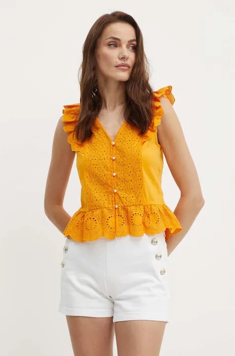 Бавовняна блузка Morgan DODAY1 жіноча колір помаранчевий з аплікацією DODAY1