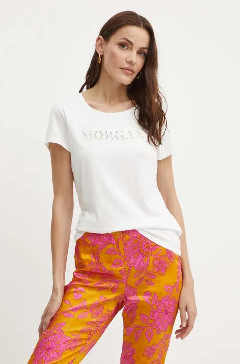Morgan t-shirt DOMA damski kolor biały