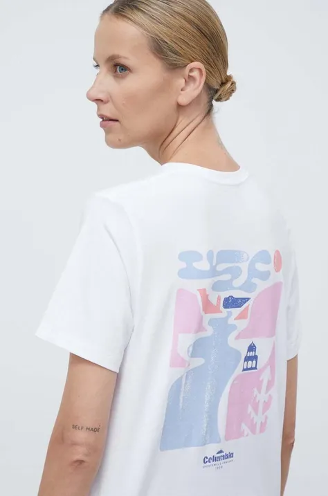 Βαμβακερό μπλουζάκι Columbia Boundless Beauty γυναικεία, χρώμα: άσπρο 2036573