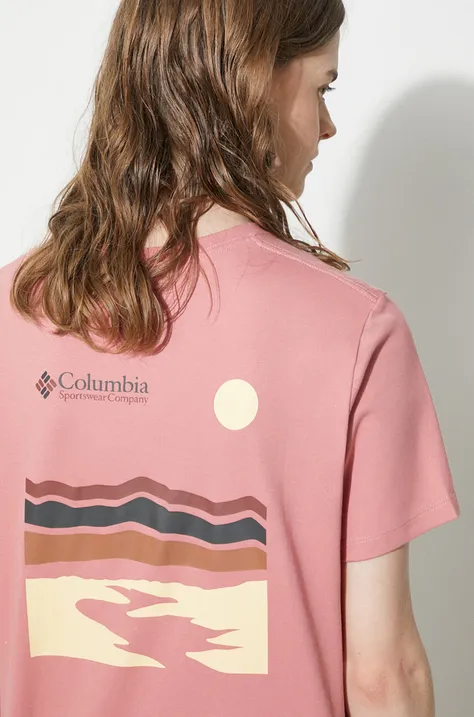 Памучна тениска Columbia Boundless Beauty в розово 2036581
