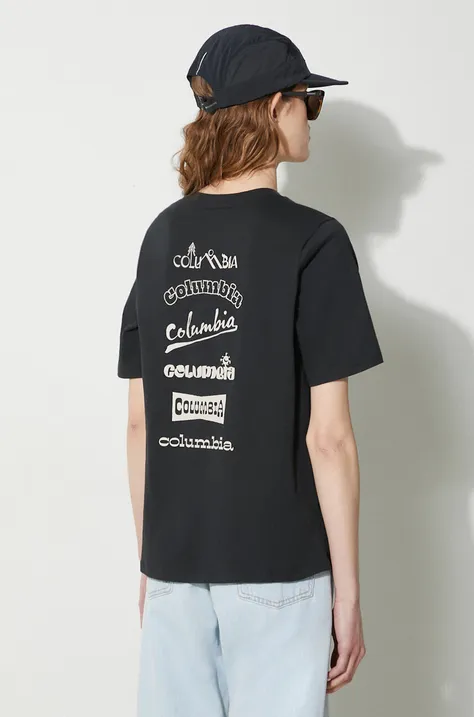 Sportska majica kratkih rukava Columbia Alpine Way II Graphic boja: crna, 2074692