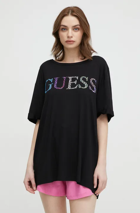 Plážové tričko Guess černá barva, E4GI02 K68D2