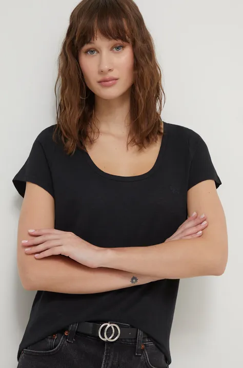 Majica kratkih rukava Superdry za žene, boja: crna