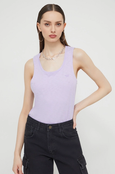 Superdry top femei, culoarea violet