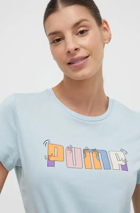 Βαμβακερό μπλουζάκι Puma γυναικεία 679916