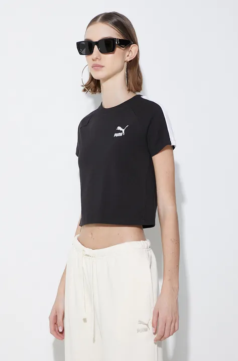 Puma t-shirt Iconic T7 women’s black color 625598