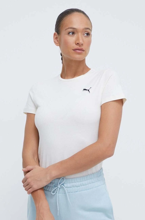 Βαμβακερό μπλουζάκι Puma  BETTER ESSENTIALS γυναικεία, χρώμα: μπεζ 675986