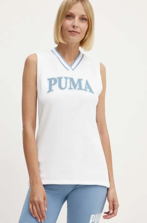 Puma top SQUAD femei, culoarea alb, 678703
