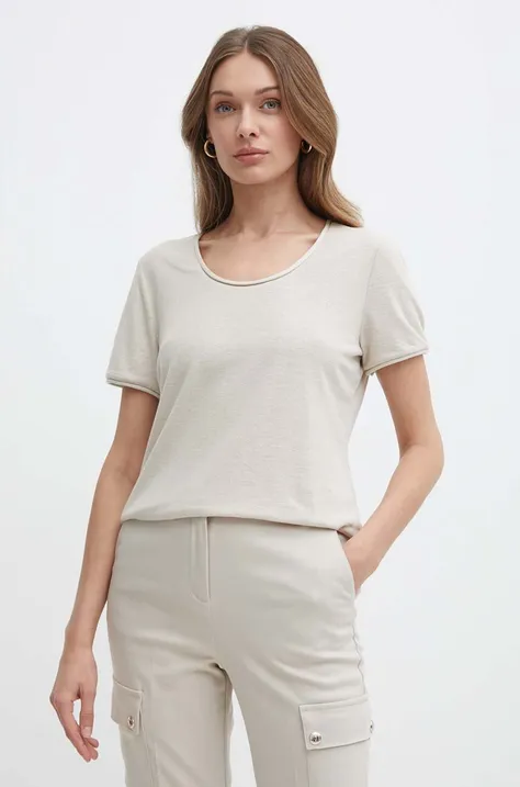 Λευκό μπλουζάκι Morgan DANIA χρώμα: μπεζ, DANIA