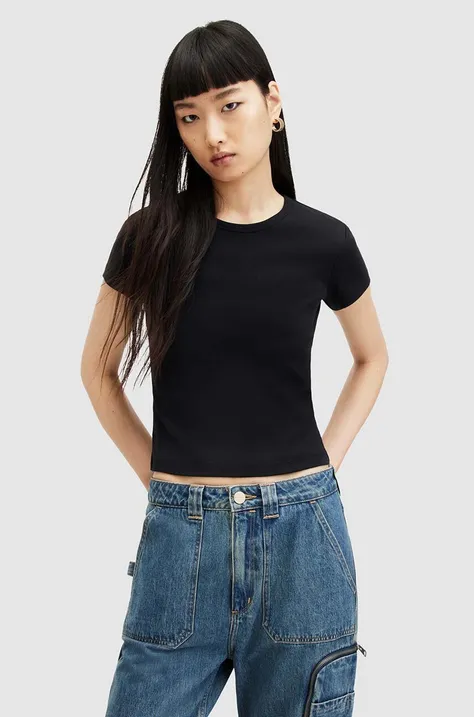 AllSaints t-shirt bawełniany STEVIE TEE damski kolor czarny WM526Z