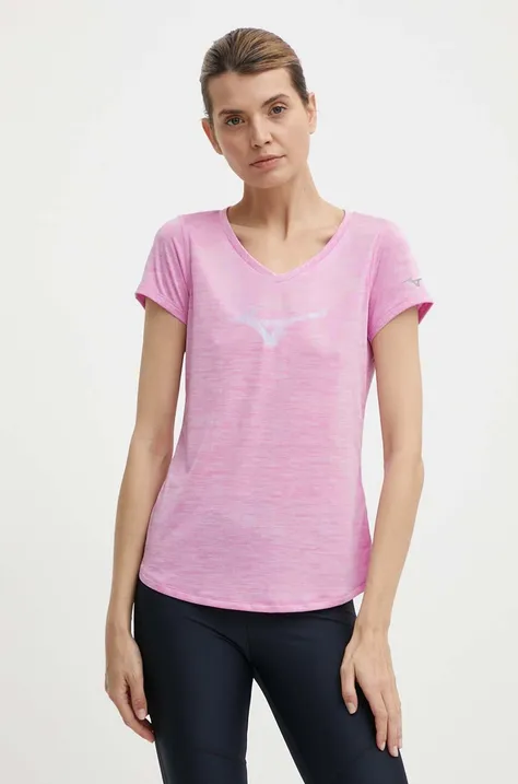 Mizuno t-shirt do biegania Impulse Core kolor różowy J2GAB213