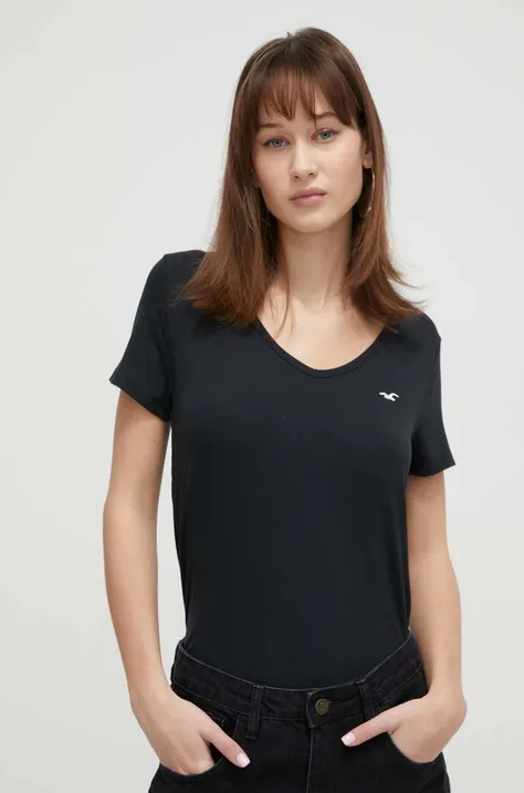 Hollister Co. t-shirt damski kolor czarny