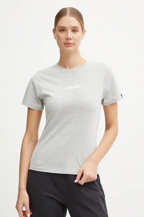 Ellesse tricou din bumbac Beckana Tee femei, culoarea gri, SGP16458