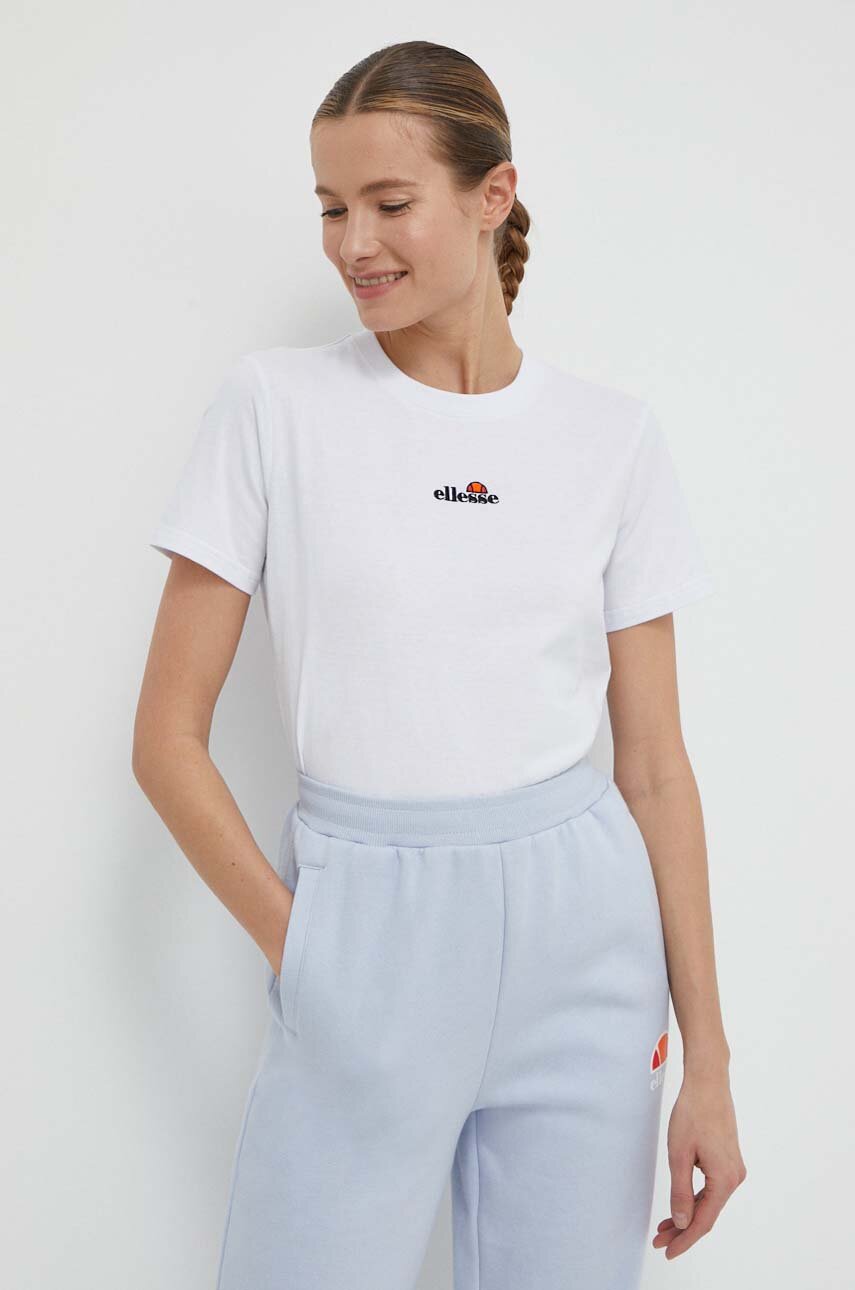 Бавовняна футболка Ellesse Juentos T-Shirt жіноча колір білий SGV19977