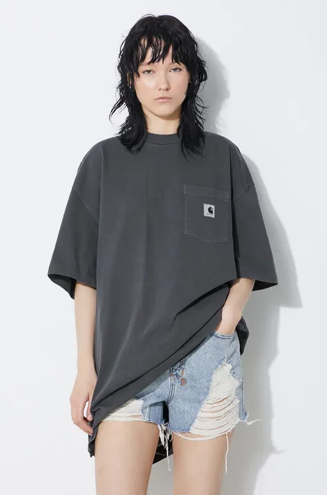 Carhartt WIP cotton t-shirt S/S Nelson Grand T-Shirt women’s gray color I031616.98GD
