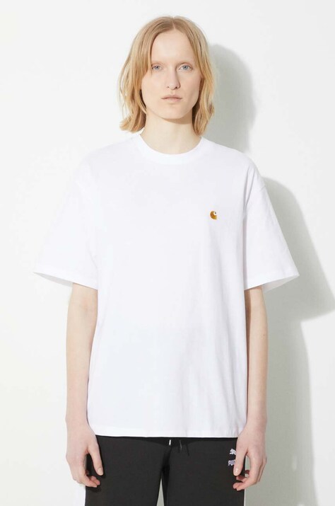 Бавовняна футболка Carhartt WIP S/S Chase T-Shirt жіноча колір білий I033045.00RXX