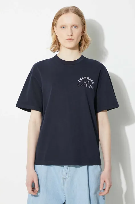 Carhartt WIP cotton t-shirt S/S Class of 89 T-Shirt women’s navy blue color I033192.00BGD