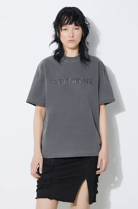 Памучна тениска Carhartt WIP S/S Duster T-Shirt в сиво I033555.89GD