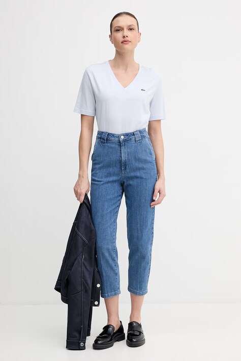 Lacoste футболка basic жіноча бавовняна — SS24-TSD1W4, блакитний — фото 2