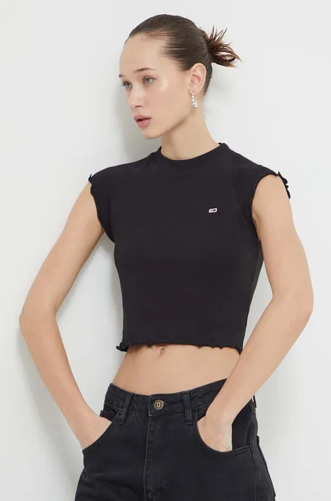 Tommy Jeans top femei, culoarea negru DW0DW17884