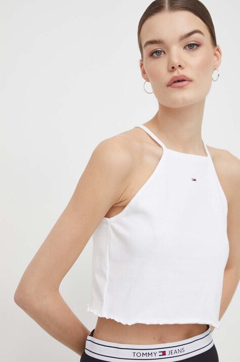 Top Tommy Jeans χρώμα: άσπρο