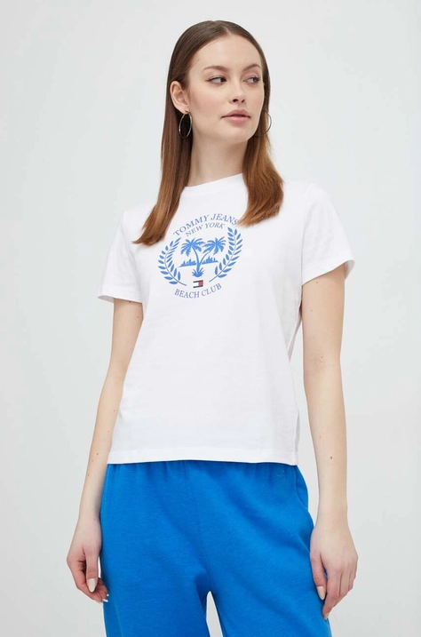 Tommy Jeans t-shirt in cotone donna colore bianco