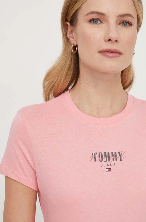 Tommy Jeans tricou femei, culoarea roz