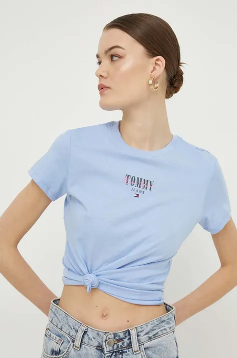 Tommy Jeans t-shirt damski kolor niebieski DW0DW17839