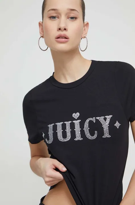 Μπλουζάκι Juicy Couture χρώμα: μαύρο