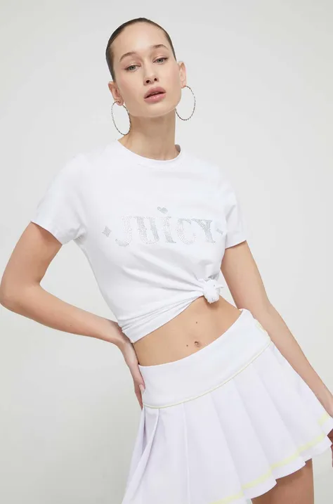 Kratka majica Juicy Couture ženski, bela barva