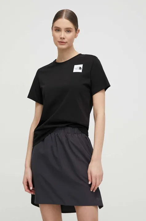 Βαμβακερό μπλουζάκι The North Face W S/S Relaxed Fine Tee γυναικείο, χρώμα: μαύρο, NF0A87NEJK31