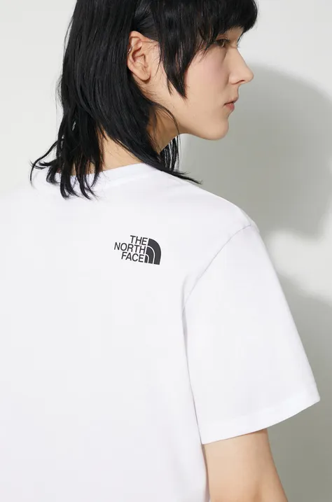 The North Face t-shirt W Simple Dome Cropped Slim Tee donna colore bianco NF0A87U4FN41
