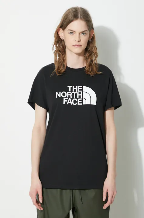 Памучна тениска The North Face W S/S Relaxed Easy Tee в черно NF0A87N9JK31