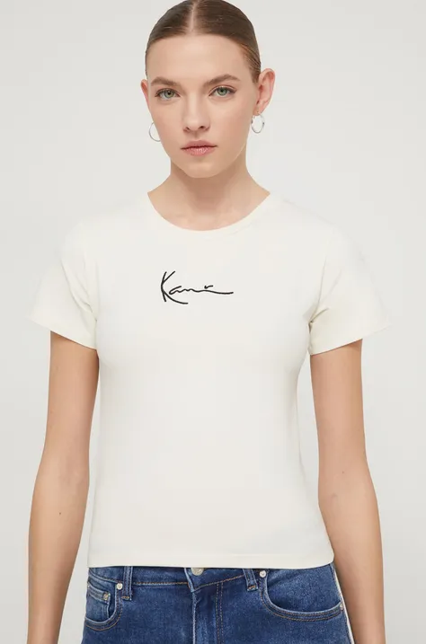 Karl Kani t-shirt damski kolor beżowy