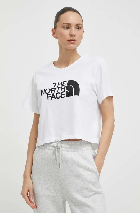 Βαμβακερό μπλουζάκι The North Face γυναικείο, χρώμα: άσπρο, NF0A87NAFN41