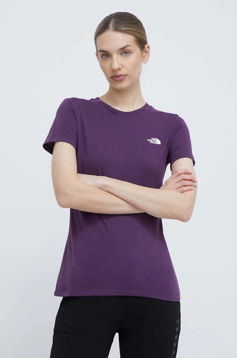 The North Face tricou femei, culoarea violet, NF0A87NHV6V1