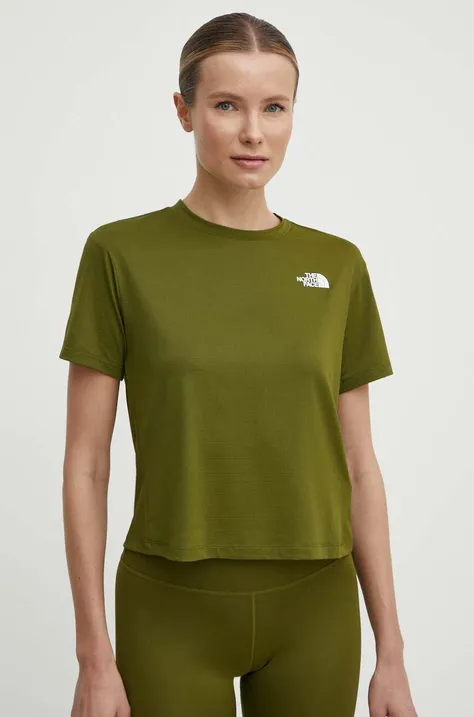 The North Face t-shirt sportowy kolor zielony NF0A87JVPIB1