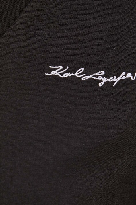 Бавовняна футболка Karl Lagerfeld — SS24-TSD22L, чорний — фото 5