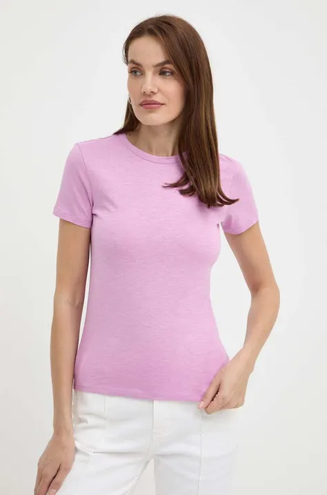 Βαμβακερό μπλουζάκι Boss Orange γυναικείο, χρώμα: ροζ, 50504201