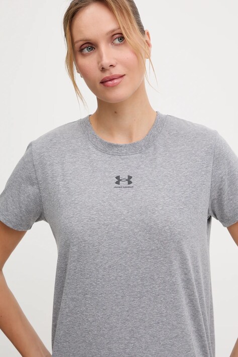 Under Armour футболка жіноча з бавовною Campus Core — SS24-TSD23E, сірий — фото 4