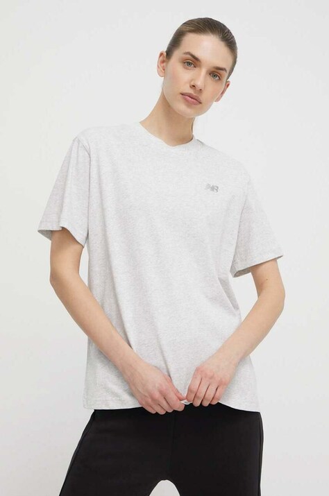 New Balance t-shirt in cotone donna colore grigio