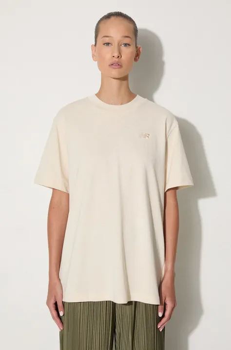 New Balance cotton t-shirt women’s beige color