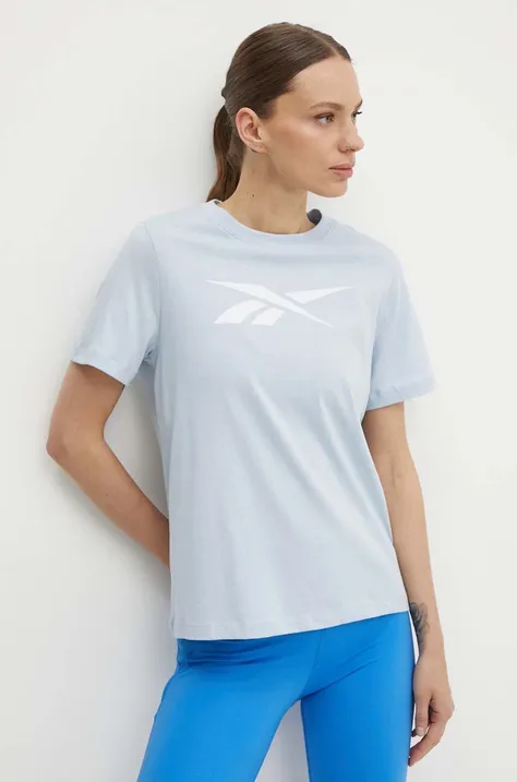 Reebok t-shirt in cotone donna colore blu 100075738