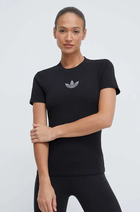 Kratka majica adidas Originals ženski, črna barva