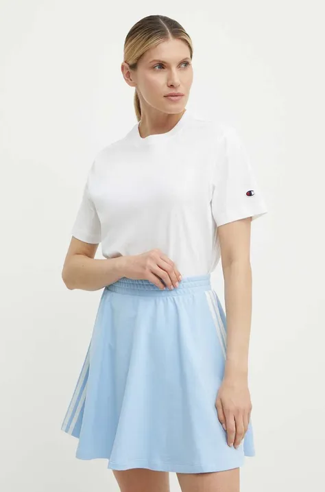 Βαμβακερό μπλουζάκι Champion γυναικείο, χρώμα: άσπρο, 117207