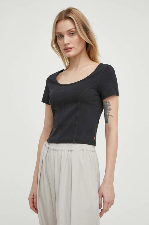 Levi's t-shirt női, fekete