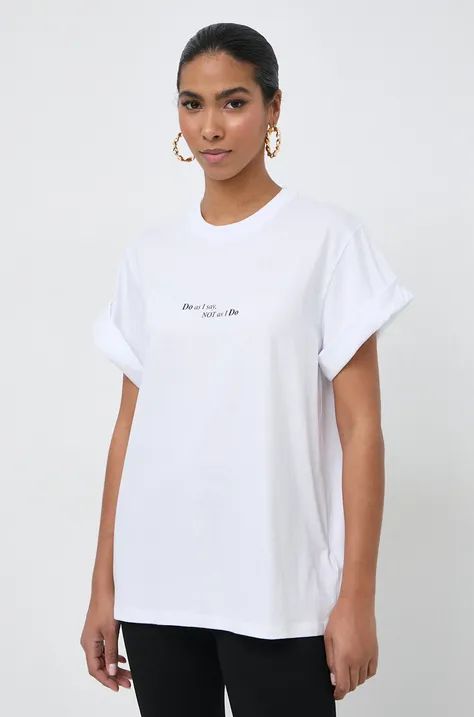 Βαμβακερό μπλουζάκι Victoria Beckham γυναικεία, χρώμα: άσπρο